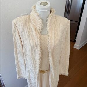 St. John Collection 3 piece ensemble Women's Dress Belt Jacket size 12